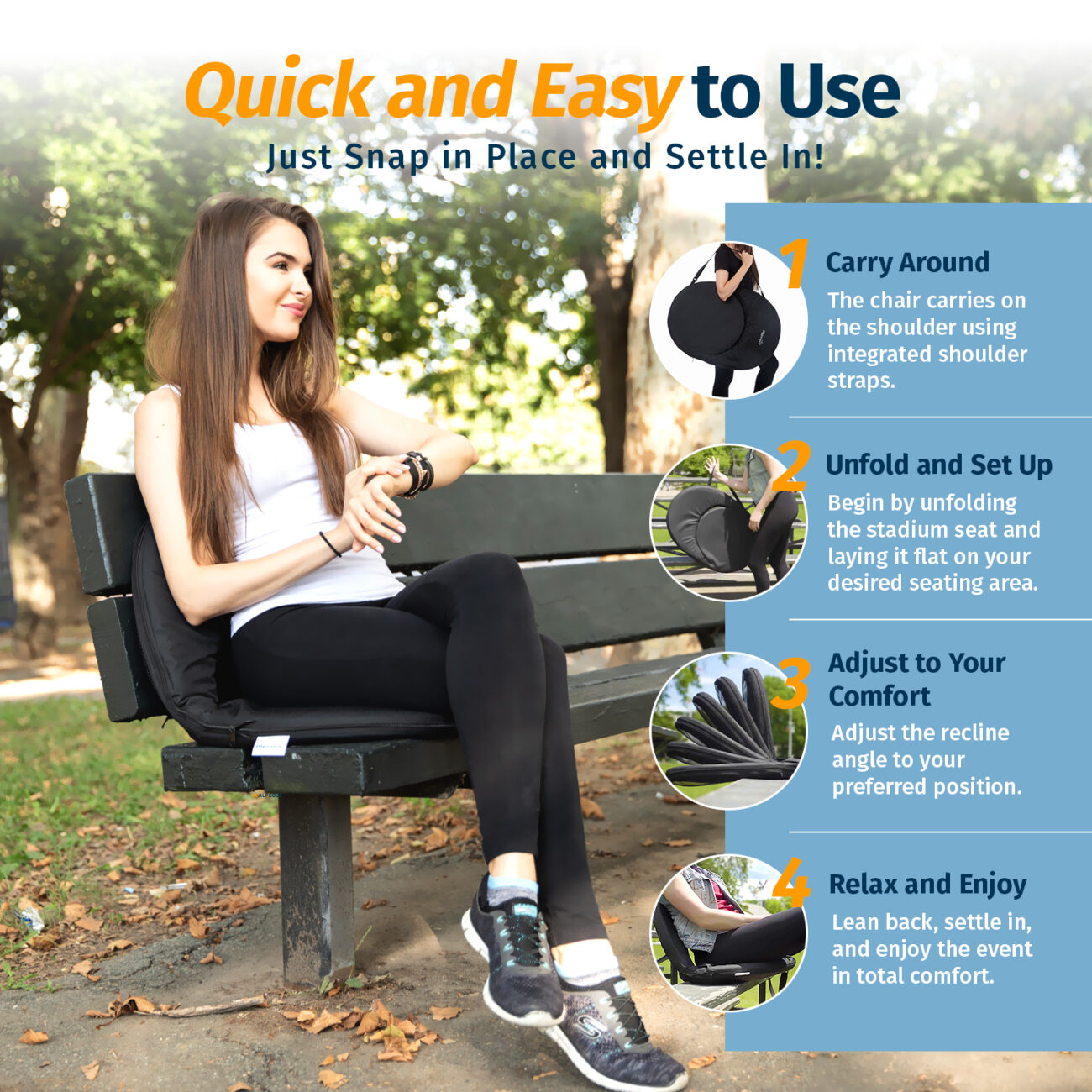 Alpcour Folding Stadium Seat U2013 Deluxe Outdoor Camping