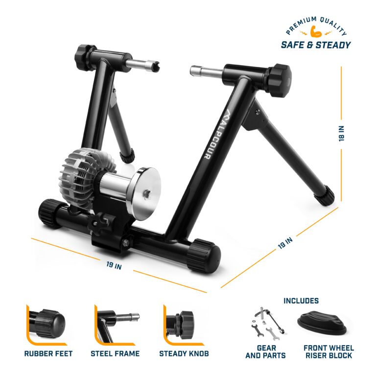 Alpcour Magnetic Bike Trainer Stand For Indoor Riding - With 36"x78