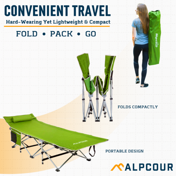 Folding Camping Cot – Large – Alpcour
