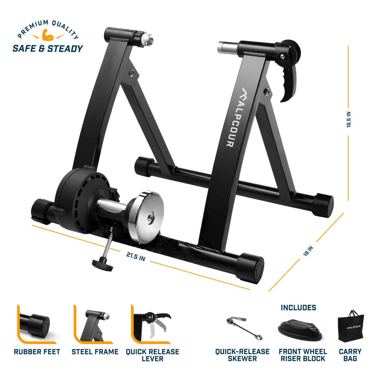 Bike Trainer Stand - Magnetic Flywheel - Alpcour