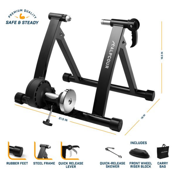 Flousher Bike Trainer Stand 330LBS Magnetic Indoor Exercise Trainer Cycling Trainer for Indoor Riding Training and Exercise