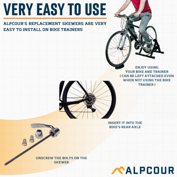 Quick Release Bike Trainer Skewer, Rear Wheel Skewer Replacement
