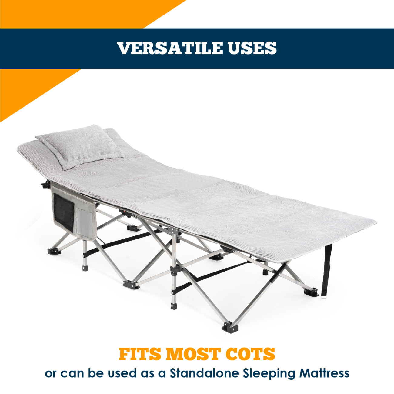 Mattress Pad and Pillow for Camping Cots Alpcour