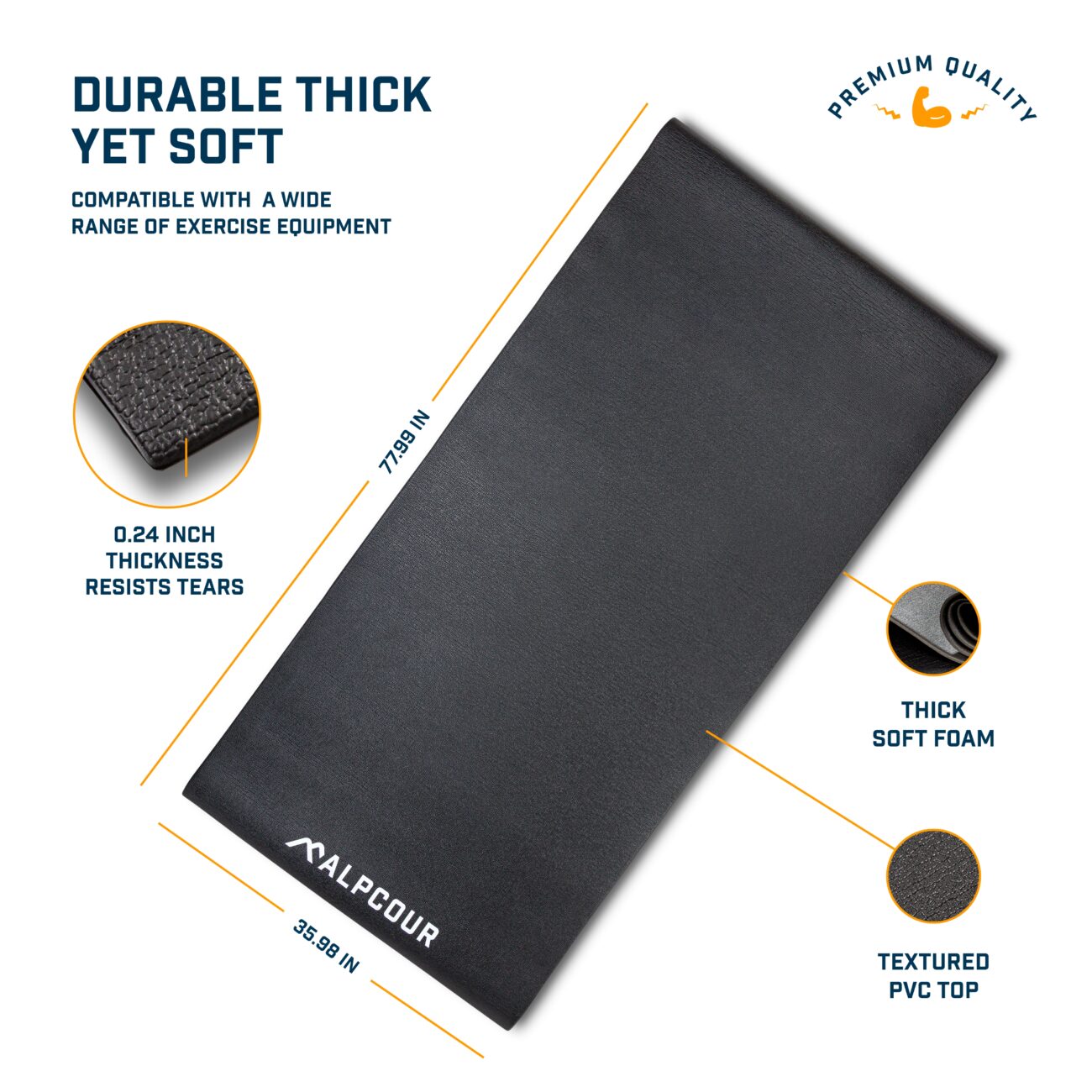 Bike Trainer Mat 36”x78” Alpcour