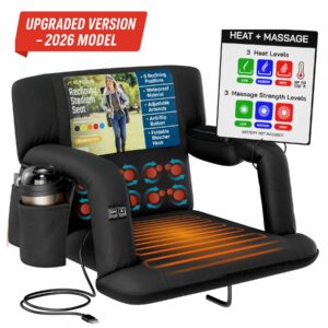 2026 Upgraded Model - Reclining Stadium Seat - Heated + Massage