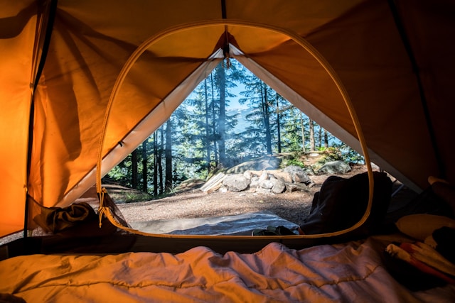 View from a camping tent